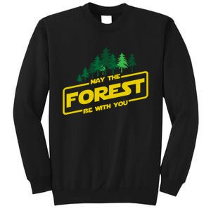 May The Forest Be With You Funny Earth Day Camping Space Pun Sweatshirt