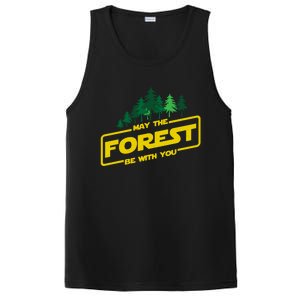 May The Forest Be With You Funny Earth Day Camping Space Pun PosiCharge Competitor Tank