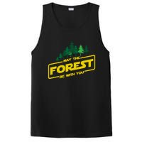 May The Forest Be With You Funny Earth Day Camping Space Pun PosiCharge Competitor Tank