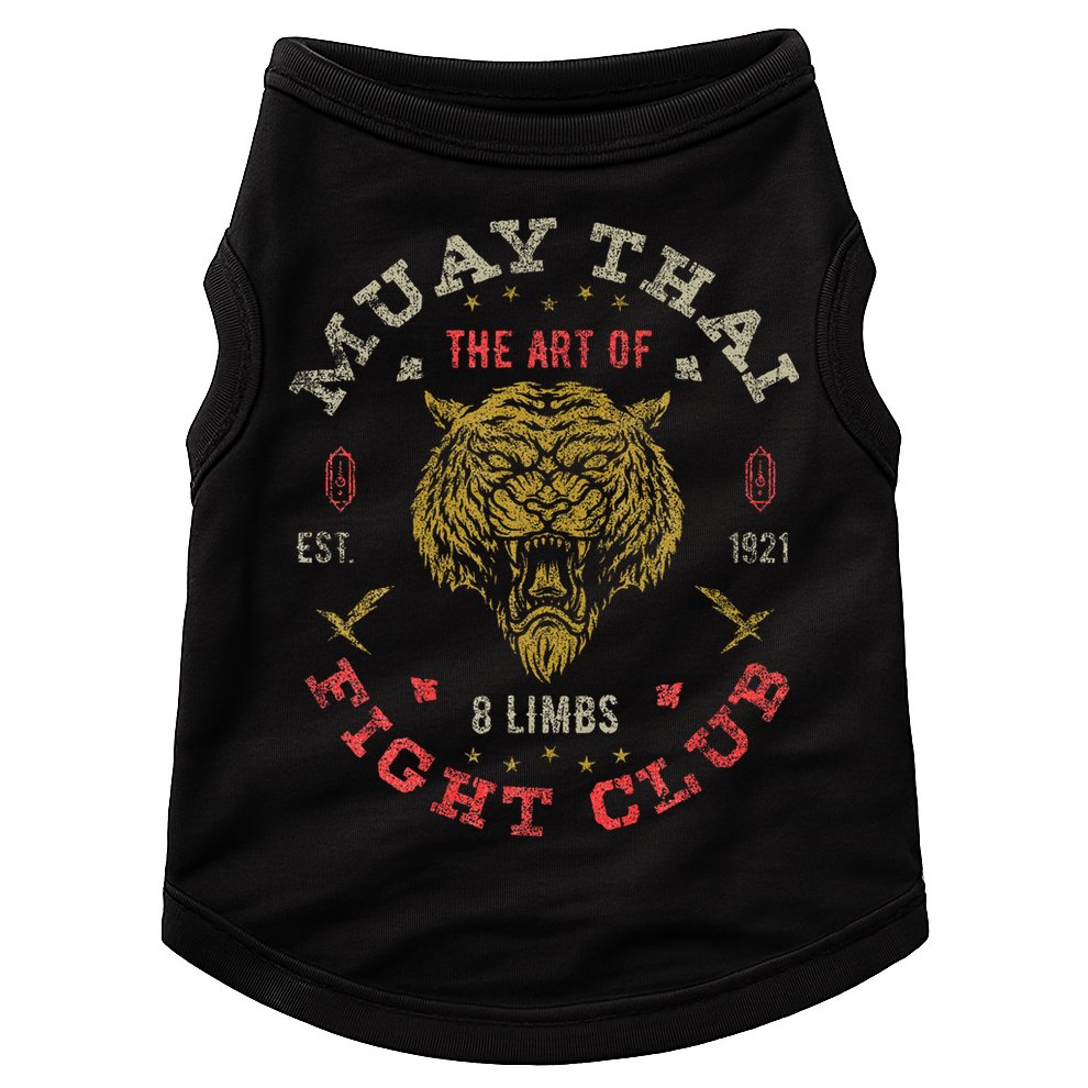 Muay Thai Fighter Vintage Twin Tiger Art Of 8 Limbs Doggie Tank