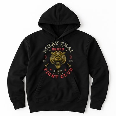Muay Thai Fighter Vintage Twin Tiger Art Of 8 Limbs Hoodie