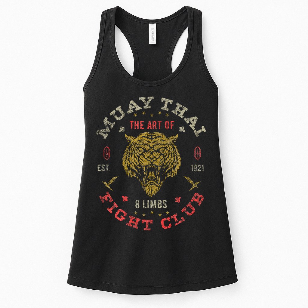 Muay Thai Fighter Vintage Twin Tiger Art Of 8 Limbs Womens Tank Top