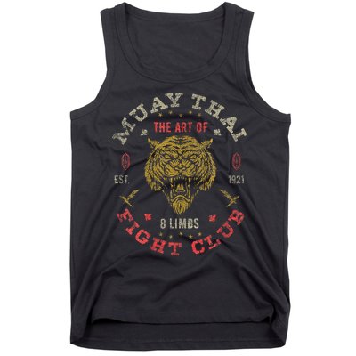 Muay Thai Fighter Vintage Twin Tiger Art Of 8 Limbs Tank Top