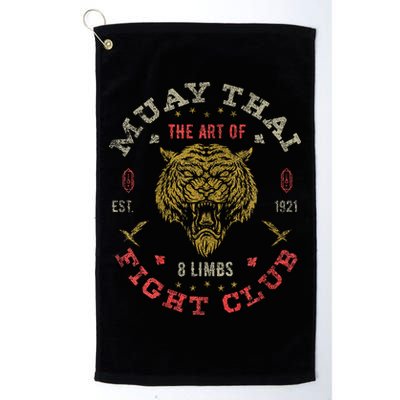 Muay Thai Fighter Vintage Twin Tiger Art Of 8 Limbs Golf Towel