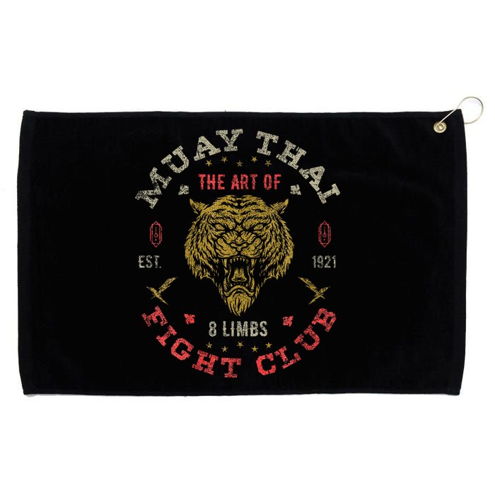 Muay Thai Fighter Vintage Twin Tiger Art Of 8 Limbs Grommeted Golf Towel