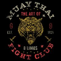 Muay Thai Fighter Vintage Twin Tiger Art Of 8 Limbs Womens T-Shirt