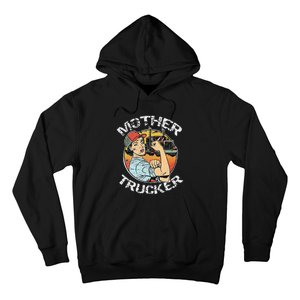 Mother Trucker Female CDL Semi Truck Driver Hoodie