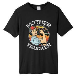 Mother Trucker Female CDL Semi Truck Driver Tall Fusion ChromaSoft Performance T-Shirt