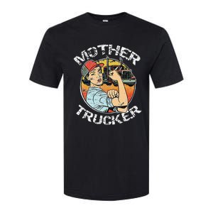 Mother Trucker Female CDL Semi Truck Driver Softstyle CVC T-Shirt