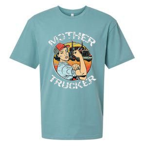 Mother Trucker Female CDL Semi Truck Driver Sueded Cloud Jersey T-Shirt