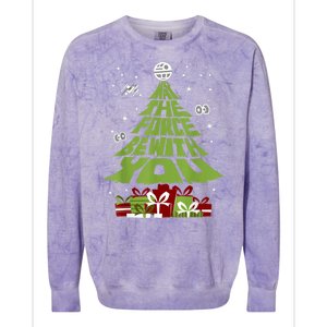 May The Forth Be With You Christmas Tree Colorblast Crewneck Sweatshirt