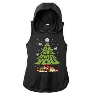 May The Forth Be With You Christmas Tree Ladies PosiCharge Tri-Blend Wicking Draft Hoodie Tank