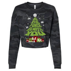 May The Forth Be With You Christmas Tree Cropped Pullover Crew