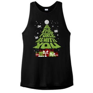 May The Forth Be With You Christmas Tree Ladies PosiCharge Tri-Blend Wicking Tank