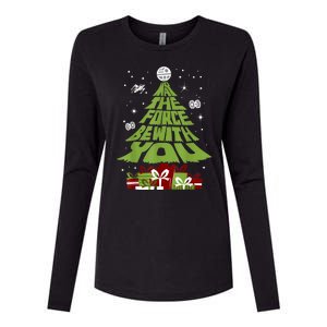 May The Forth Be With You Christmas Tree Womens Cotton Relaxed Long Sleeve T-Shirt