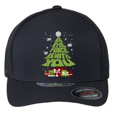 May The Forth Be With You Christmas Tree Flexfit Unipanel Trucker Cap