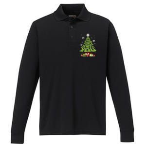 May The Forth Be With You Christmas Tree Performance Long Sleeve Polo