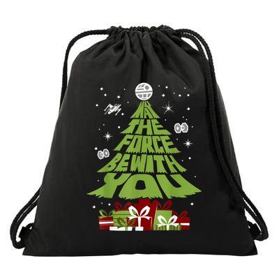 May The Forth Be With You Christmas Tree Drawstring Bag