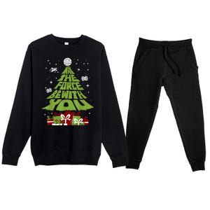 May The Forth Be With You Christmas Tree Premium Crewneck Sweatsuit Set