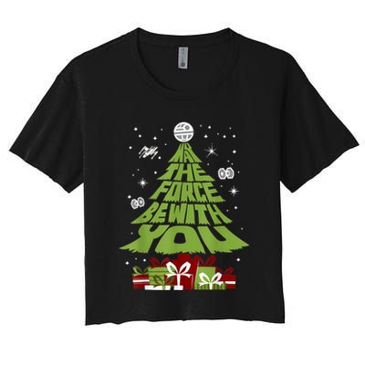 May The Forth Be With You Christmas Tree Crop Top