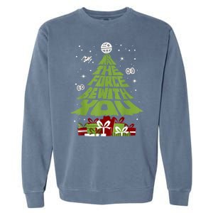 May The Forth Be With You Christmas Tree Garment-Dyed Sweatshirt