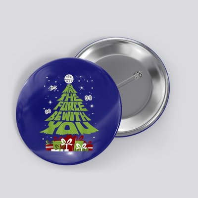 May The Forth Be With You Christmas Tree Button