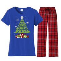 May The Forth Be With You Christmas Tree Women's Flannel Pajama Set