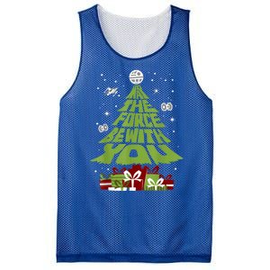 May The Forth Be With You Christmas Tree Mesh Reversible Basketball Jersey Tank