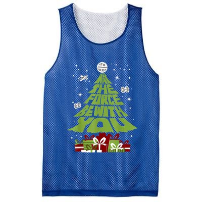 May The Forth Be With You Christmas Tree Mesh Reversible Basketball Jersey Tank