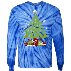 May The Forth Be With You Christmas Tree Tie-Dye Long Sleeve Shirt