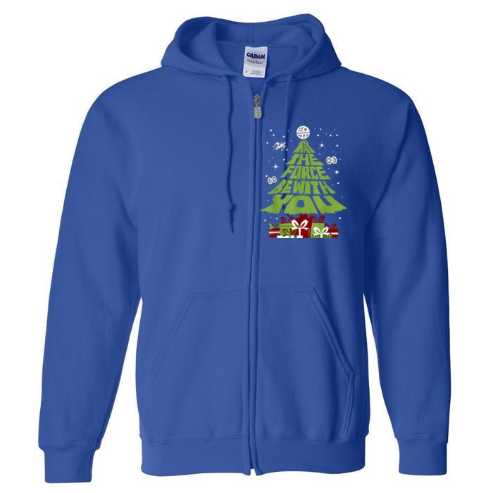 May The Forth Be With You Christmas Tree Full Zip Hoodie