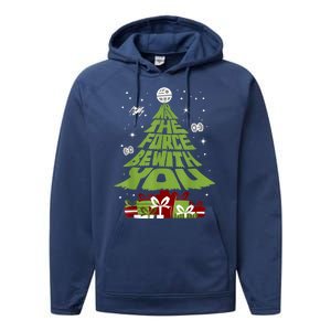 May The Forth Be With You Christmas Tree Performance Fleece Hoodie