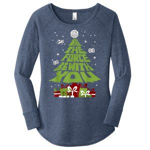 May The Forth Be With You Christmas Tree Women's Perfect Tri Tunic Long Sleeve Shirt