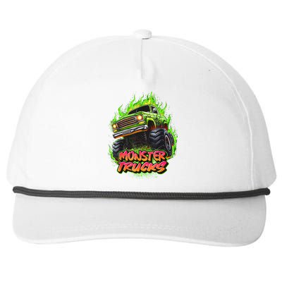 Monster Truck For Kids Monster Truck Vintage Retro Snapback Five-Panel Rope Hat