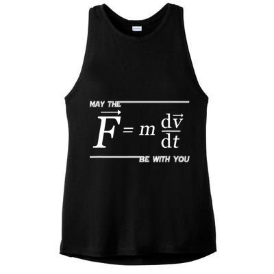 May The (F=m*dv/dt) Be With You Funny Gift For Physics Science Ladies PosiCharge Tri-Blend Wicking Tank