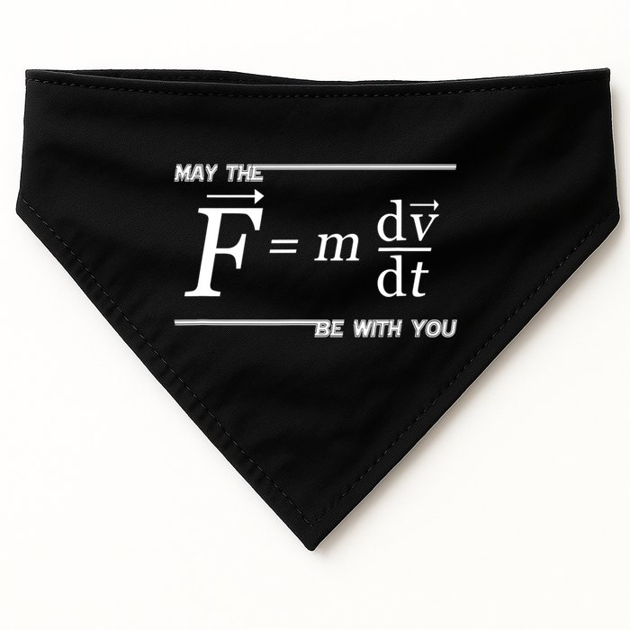 May The (F=m*dv/dt) Be With You Funny Gift For Physics Science USA-Made Doggie Bandana
