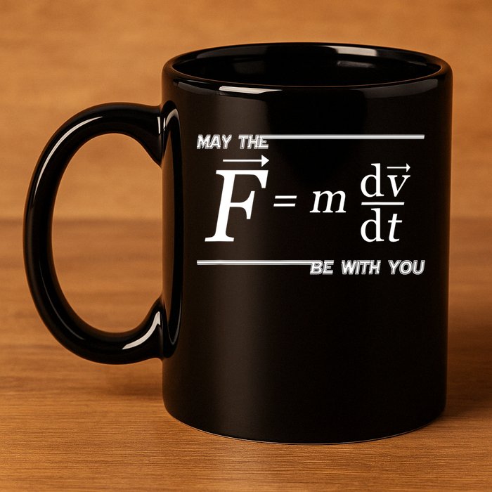 May The (F=m*dv/dt) Be With You Funny Gift For Physics Science 11oz C Handle Ceramic Mug