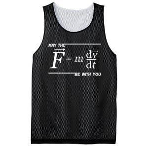 May The (F=m*dv/dt) Be With You Funny Gift For Physics Science Mesh Reversible Basketball Jersey Tank