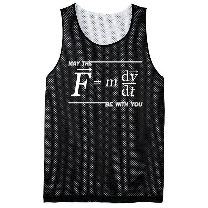 May The (F=m*dv/dt) Be With You Funny Gift For Physics Science Mesh Reversible Basketball Jersey Tank