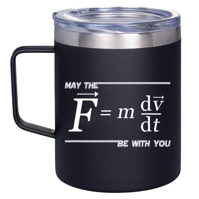 May The (F=m*dv/dt) Be With You Funny Gift For Physics Science 12oz Stainless Steel Coffee Mug