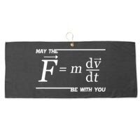 May The (F=m*dv/dt) Be With You Funny Gift For Physics Science Large Microfiber Waffle Golf Towel
