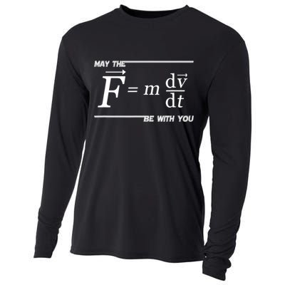 May The (F=m*dv/dt) Be With You Funny Gift For Physics Science Cooling Performance Long Sleeve Crew
