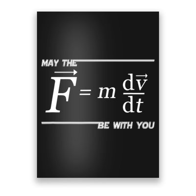 May The (F=m*dv/dt) Be With You Funny Gift For Physics Science Poster