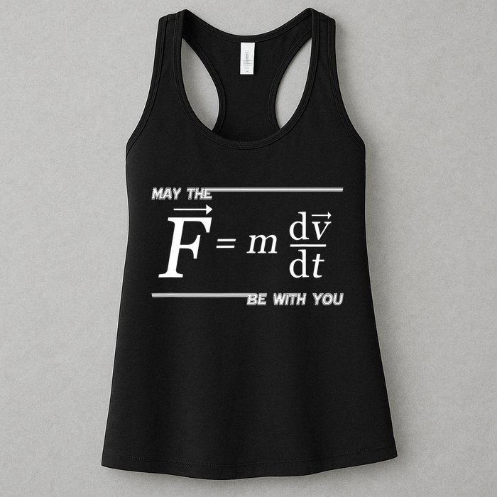 May The (F=m*dv/dt) Be With You Funny Gift For Physics Science Womens Tank Top