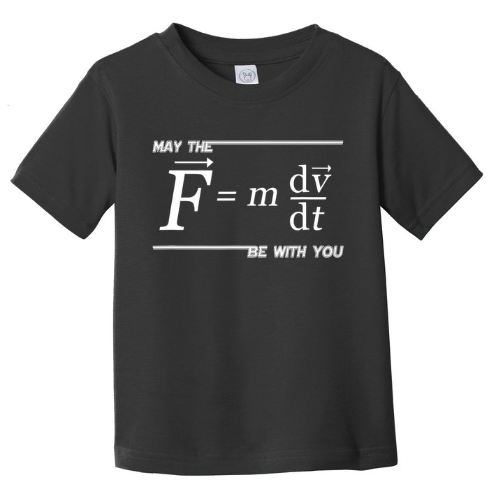 May The (F=m*dv/dt) Be With You Funny Gift For Physics Science Toddler T-Shirt