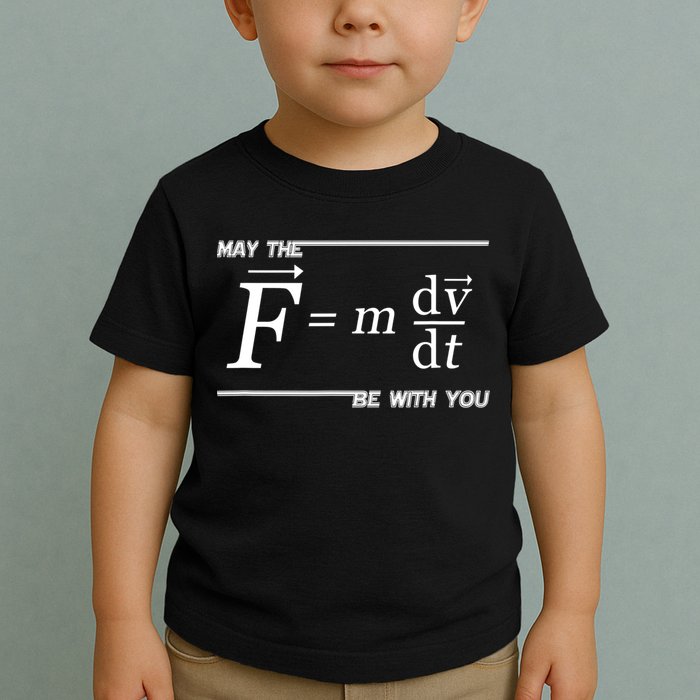 May The (F=m*dv/dt) Be With You Funny Gift For Physics Science Toddler T-Shirt