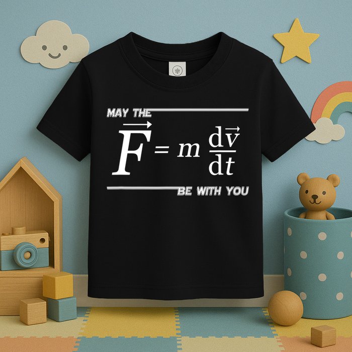 May The (F=m*dv/dt) Be With You Funny Gift For Physics Science Toddler T-Shirt