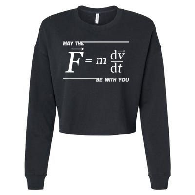 May The (F=m*dv/dt) Be With You Funny Gift For Physics Science Cropped Pullover Crew