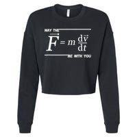 May The (F=m*dv/dt) Be With You Funny Gift For Physics Science Cropped Pullover Crew