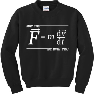 May The (F=m*dv/dt) Be With You Funny Gift For Physics Science Kids Sweatshirt